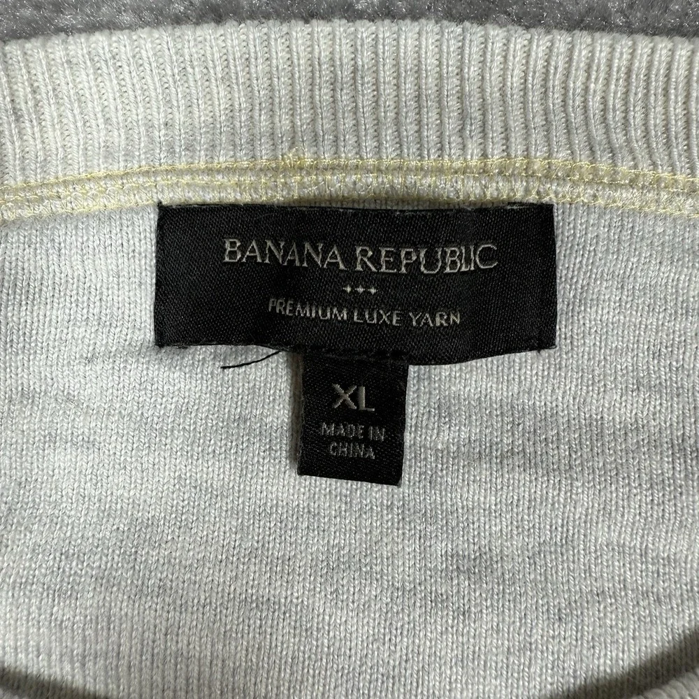 Banana Republic Sweater Mens XL Yellow Crew Neck Cashmere Silk Blend Lightweight